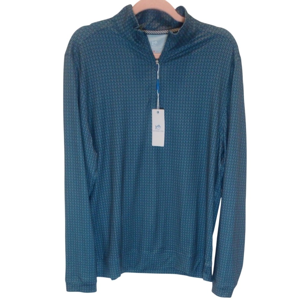 NWT Southern Tide Clubbin It Cruiser Q Zip Pullover Aged Denim 10691 Mens M - Picture 3 of 14